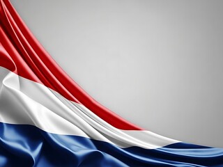 Dutch flag waving in the wind with vibrant colors