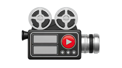 Vintage Film Camera with Reels and Play Button