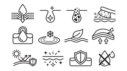 The Action and Skin Treatment Skincare Process Icons