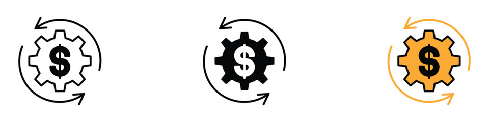 Financial Process Optimization icon vector. cost optimization, recurring revenue,  economic efficiency symbol. vector illustration.