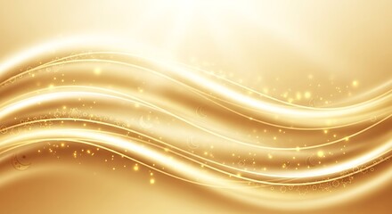 Abstract golden waves with glowing effects for elegant background designs
