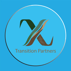 Modern Letter X Logo Design for Transition Partners on Blue Background