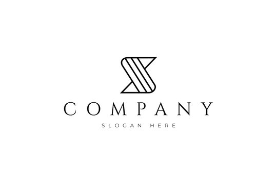 S mark monogram letter logo with line art design style - Powered by Adobe