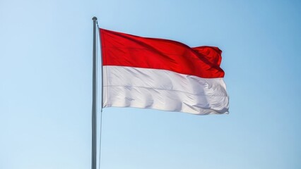 Indonesian Flag Waving Against Clear Sky
