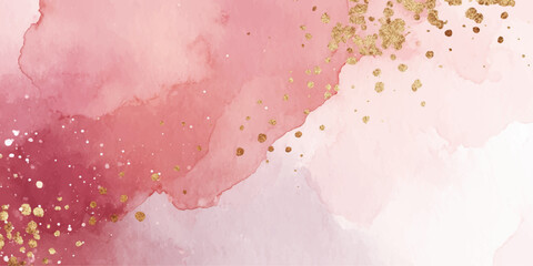 Soft pink and gold watercolor background
