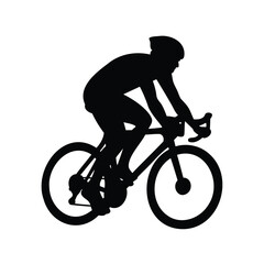 Obraz premium Cyclist Silhouette, Road Bike Rider Vector Art, Athletic Sport Silhouette, Cycling Competition Graphic