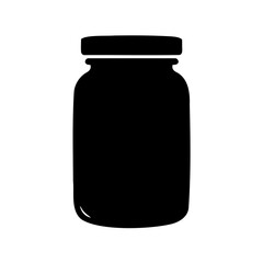 glass jar on white background