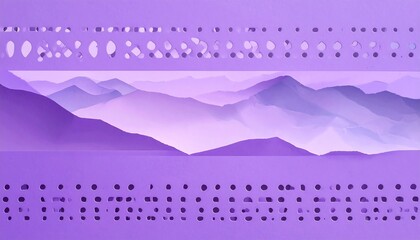 Serene Purple Mountain Landscape with Abstract Patterns.