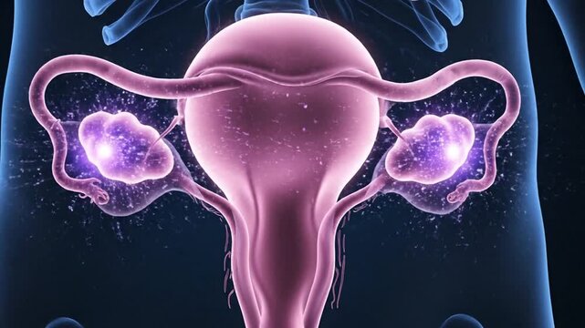 Detailed 3D Animation of Human Female Reproductive System, Uterus, Ovaries, Fallopian Tubes