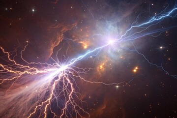 A Visualization of Cosmic Rays Interacting with Interstellar Gas in Deep Space