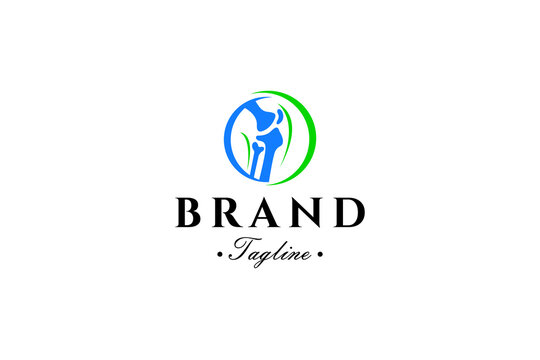knee bone health logo in vector design style template