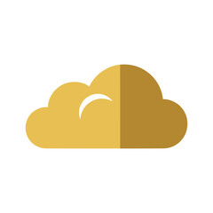 Yellow Cloud Icon Vector Illustration