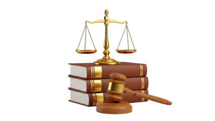 Scales of Justice, Gavel, and Law Books