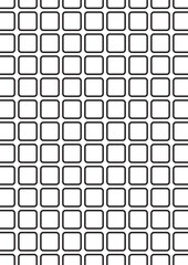 Rounded square grid pattern coloring page with soft corner geometric tile design