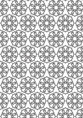 Ornate floral pattern coloring page with intricate decorative botanical mandala design