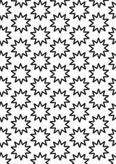 Geometric star flower pattern coloring page with intricate pointed petal mandala design