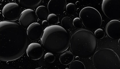 Abstract Dark Bubbles Macro Photography.