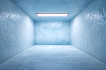 Empty cold storage room in industrial warehouse