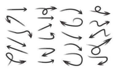Sketch arrow vector set. Hand drawn arrows, mark point icon design collection for business and education design element.