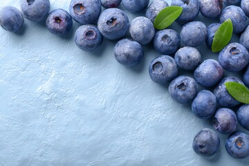 Chilled blueberries in a snowy forest setting