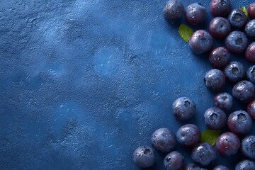 Chilled blueberries in a snowy forest setting