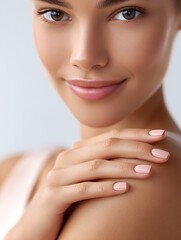 Gentle skin care routine with woman applying body cream