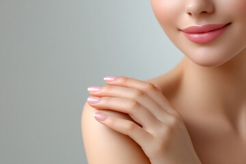 Healthy glow as woman applies cream to her body