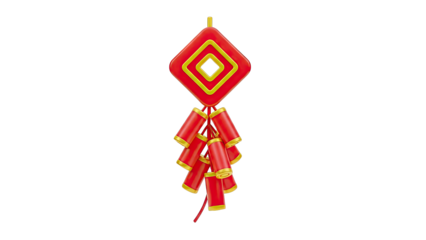 Chinese Firecrackers Decoration with Red and Yellow Accents