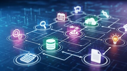 colorful digital network nodes representing decentralized data and smart connectivity