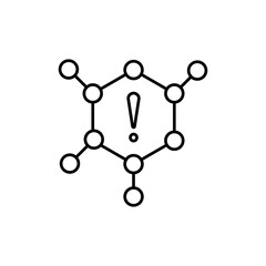 Minimalist line drawing of network warning signal, suitable for technology websites, cybersecurity blogs, and network security presentations.