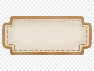 Watercolor blank rectangular label tag vintage paper illustration Vector.