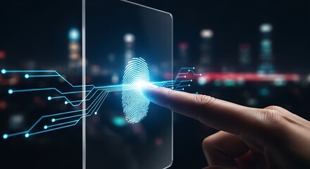 Fingerprint scanning on a digital screen for authentication