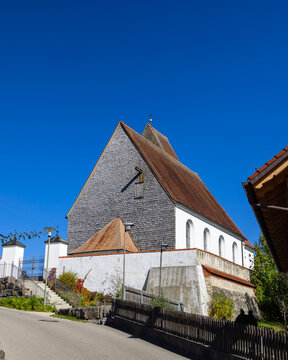The Parish Church of the Assumption in Hohenfurch, Germany. the 13th century historic parish church was built in Gothic style.
