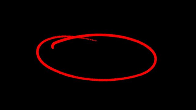 Artistic red brush stroke circle animation on dark background ideal for focal point highlighting logo framing and creative cinematic motion design project overlays.
