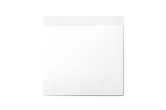 Blank white sticky note paper for memo and reminder, having adhesive strip and transparent background