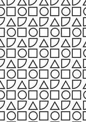 Basic shapes pattern coloring page with triangle circle square geometric combination design