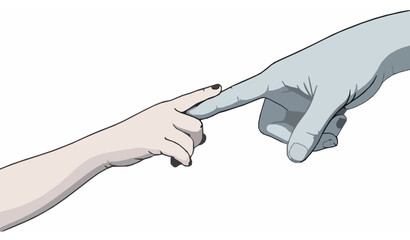 Abstract Child and Adult Hands Holding Vector Symbol of Trust