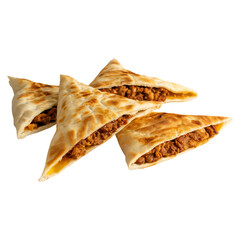 Pile of Quesadillas with Filling on a Transparent Background