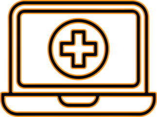 Obraz premium Medical laptop icon vector illustration