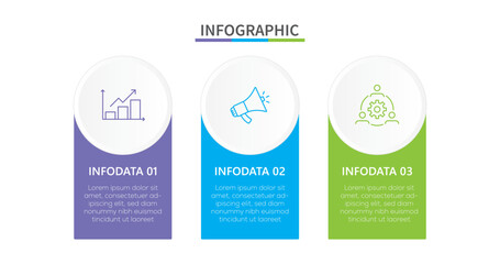 Modern Infographic design.  infographic design with circle for business template. Can be used for process diagram, presentations Vector 3 steps.