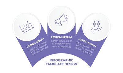 Infographic template. Infographic design business template with icons and 3 options. Modern Infographic Vector Futuristic Template. 