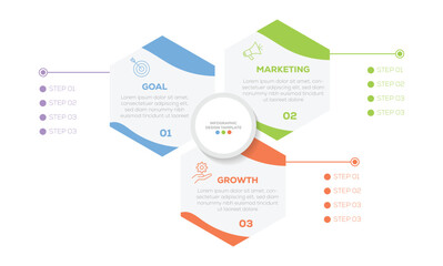 Infographic template. Infographic design business template with icons and 3 options. Modern Infographic Vector Futuristic Template. 