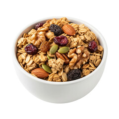Obraz premium Delicious Granola Bowl With Nuts And Dried Fruit