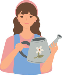 Illustration of watering plants