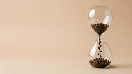 Hourglass with coffee beans