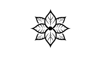 Obraz premium poinsettia in black and white vector icon and logo, Elegant black floral design simple flower, Floral Abstract Shape, Unique black and white flower design, Floral Logo Design, White flower icon. Abstr