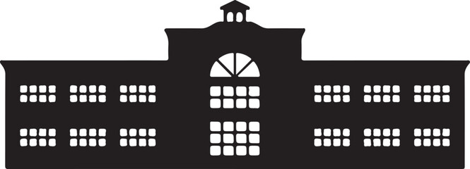 Abstract vector illustration set featuring black house symbols and urban building icons including skyscrapers and estate architecture silhouettes for city design