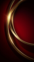 Golden Rings on Burgundy: A striking, elegant composition showcasing intertwined golden rings against a deep burgundy backdrop, illuminated by a radiant light source.