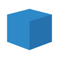 Blue 3D Cube Illustration