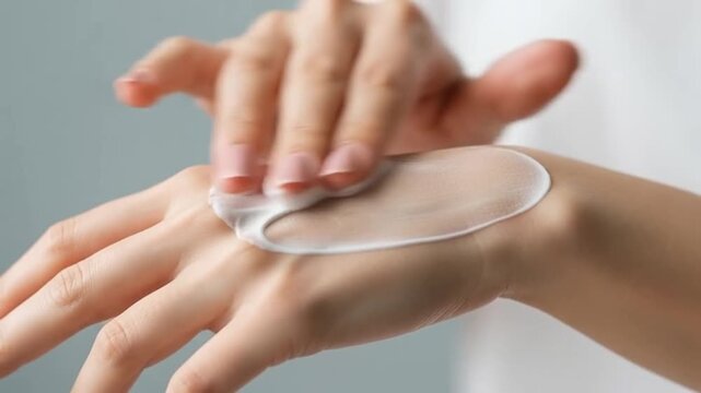 Hands applying a transparent patch.
